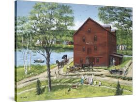 The Grist Mill (At West Stockbridge)-Bob Fair-Stretched Canvas