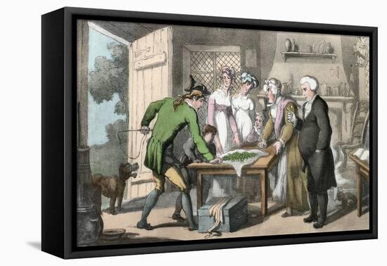 The Gross of Green Spectacles, Illustration from 'The Vicar of Wakefield' by Oliver Goldsmith,…-Thomas Rowlandson-Framed Stretched Canvas