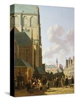 The Grote Markt, Haarlem, Looking West-Gerrit Adriaensz Berckheyde-Stretched Canvas