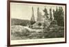 The Grotto Geyser in the Upper Geyser Basin of the Yellowstone National Park-null-Framed Giclee Print