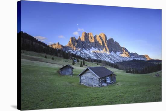 The Group of Odle Viewed from Gampen Alm at Dawn. Funes Valley. Dolomites South Tyrol Italy Europe-ClickAlps-Stretched Canvas