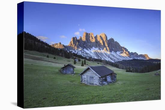 The Group of Odle Viewed from Gampen Alm at Dawn. Funes Valley. Dolomites South Tyrol Italy Europe-ClickAlps-Stretched Canvas