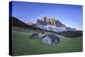 The Group of Odle Viewed from Gampen Alm at Dawn. Funes Valley. Dolomites South Tyrol Italy Europe-ClickAlps-Stretched Canvas