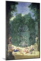 The Groves of Versailles: View of the Entrance to the Maze with Birds, Nymphs and Cherubs, 1688 (Oi-Jean the Younger Cotelle-Mounted Giclee Print
