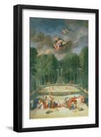 The Groves of Versailles. View of the Theatre of Water with Nymphs Waiting to Receive Psyche-Jean the Younger Cotelle-Framed Giclee Print