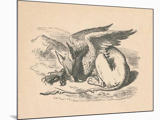 'The Gryphon asleep in the sun', 1889-John Tenniel-Mounted Premium Giclee Print