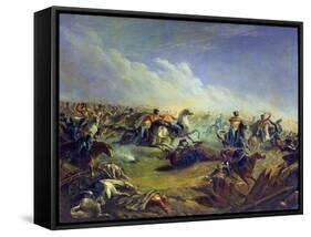The Guard Hussars Attacking Near Warsaw on August 26Th, 1831, 1837-Mikhail Yuryevich Lermontov-Framed Stretched Canvas