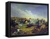 The Guard Hussars Attacking Near Warsaw on August 26Th, 1831, 1837-Mikhail Yuryevich Lermontov-Framed Stretched Canvas