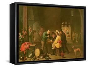 The Guard Room (Oil on Canvas)-David The Elder Teniers-Framed Stretched Canvas