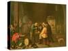 The Guard Room (Oil on Canvas)-David The Elder Teniers-Stretched Canvas