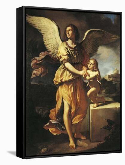 The Guardian Angel, 1641-Giovanni Francesco Barbieri-Framed Stretched Canvas