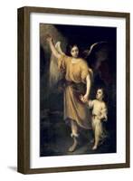 The Guardian Angel-Bartolome Esteban Murillo-Framed Art Print