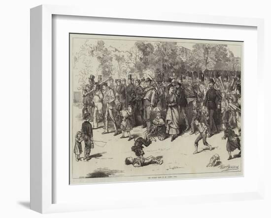 The Guards' Band in St James's Park-Frederick Barnard-Framed Giclee Print