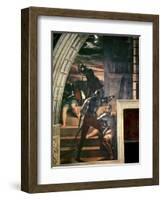 The Guards Outside the Prison, from 'The Liberation of St Peter' in the Stanza D'Eliodoro, 1512-14-Raphael-Framed Giclee Print