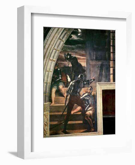 The Guards Outside the Prison, from 'The Liberation of St Peter' in the Stanza D'Eliodoro, 1512-14-Raphael-Framed Giclee Print