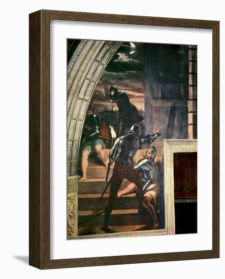 The Guards Outside the Prison, from 'The Liberation of St Peter' in the Stanza D'Eliodoro, 1512-14-Raphael-Framed Giclee Print