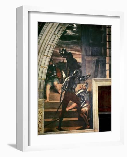 The Guards Outside the Prison, from 'The Liberation of St Peter' in the Stanza D'Eliodoro, 1512-14-Raphael-Framed Giclee Print