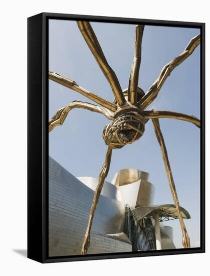 The Guggenheim, Designed by Architect Frank Gehry, and Giant Spider Sculpture by Louise Bourgeois-Christian Kober-Framed Stretched Canvas