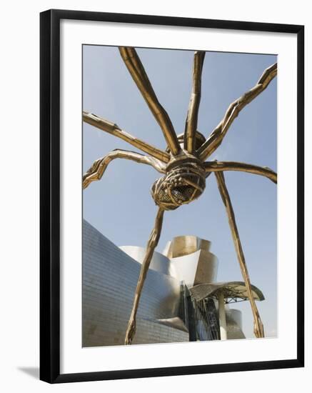 The Guggenheim, Designed by Architect Frank Gehry, and Giant Spider Sculpture by Louise Bourgeois-Christian Kober-Framed Photographic Print