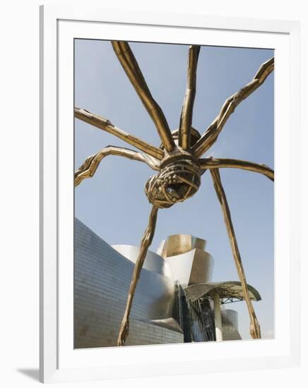 The Guggenheim, Designed by Architect Frank Gehry, and Giant Spider Sculpture by Louise Bourgeois-Christian Kober-Framed Photographic Print