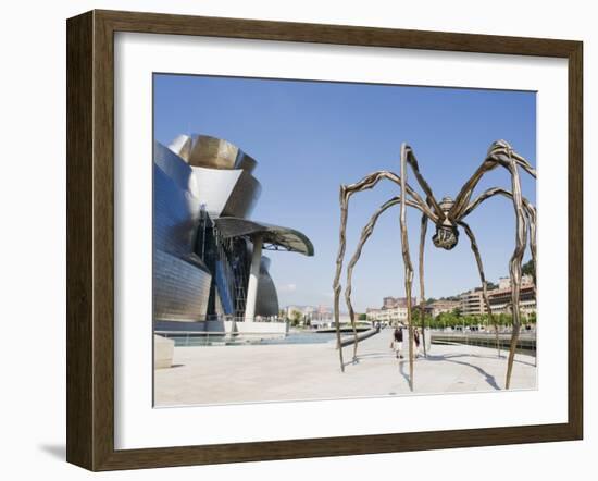 The Guggenheim, Designed by Architect Frank Gehry, and Giant Spider Sculpture by Louise Bourgeois-Christian Kober-Framed Photographic Print