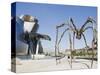 The Guggenheim, Designed by Architect Frank Gehry, and Giant Spider Sculpture by Louise Bourgeois-Christian Kober-Stretched Canvas