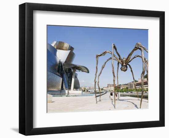 The Guggenheim, Designed by Architect Frank Gehry, and Giant Spider Sculpture by Louise Bourgeois-Christian Kober-Framed Photographic Print