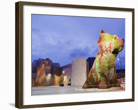 The Guggenheim, Designed by Architect Frank Gehry, and Puppy, the Sculpture by Jeff Koons-Christian Kober-Framed Photographic Print