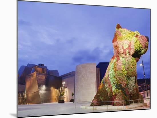 The Guggenheim, Designed by Architect Frank Gehry, and Puppy, the Sculpture by Jeff Koons-Christian Kober-Mounted Photographic Print