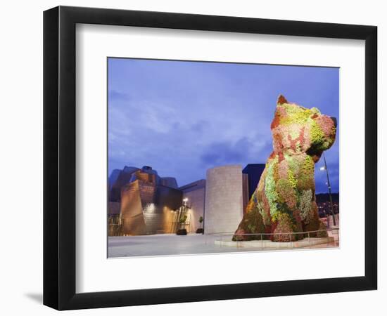 The Guggenheim, Designed by Architect Frank Gehry, and Puppy, the Sculpture by Jeff Koons-Christian Kober-Framed Photographic Print