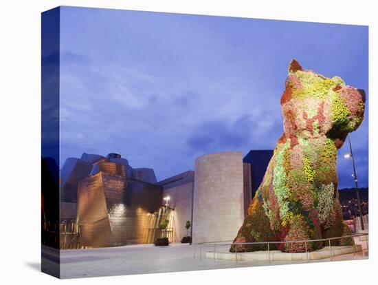 The Guggenheim, Designed by Architect Frank Gehry, and Puppy, the Sculpture by Jeff Koons-Christian Kober-Stretched Canvas