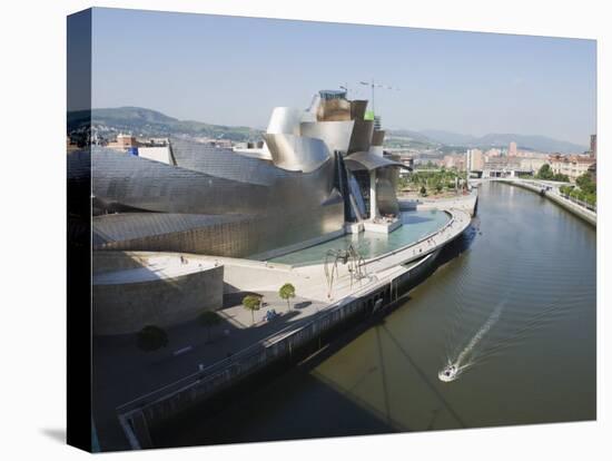 The Guggenheim, Designed by Canadian-American Architect Frank Gehry, on the Nervion River-Christian Kober-Stretched Canvas