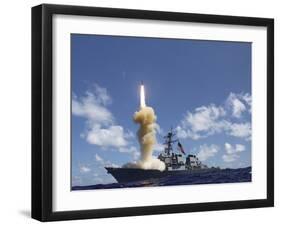 The Guided-missile Destroyer USS Fitzgerald Launches a Standard Missile-3-Stocktrek Images-Framed Photographic Print