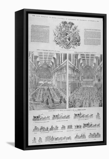 The Guildhall Civic Banquet for Queen Victoria Held on 9 November 1837-null-Framed Stretched Canvas