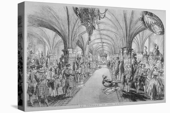 The Guildhall Crypt on the Occasion of a State Visit by Queen Victoria, City of London, 1851-John Abraham Mason-Stretched Canvas