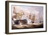 The Guillaume Tell being Engaged by the HMS Penelope and HMS Loin of Malta 1800-John Christian Schetky-Framed Giclee Print