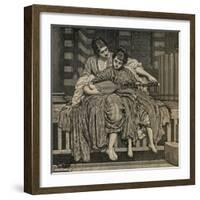 The Guitar Lesson. by A. Bellenger. Painting by Frederick Leighton (1830-1896)-null-Framed Giclee Print