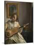 The Guitar Player-Johannes Vermeer-Stretched Canvas