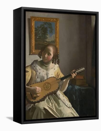 The Guitar Player-Johannes Vermeer-Framed Stretched Canvas