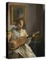 The Guitar Player-Johannes Vermeer-Stretched Canvas
