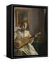 The Guitar Player-Johannes Vermeer-Framed Stretched Canvas