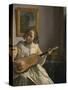 The Guitar Player-Johannes Vermeer-Stretched Canvas