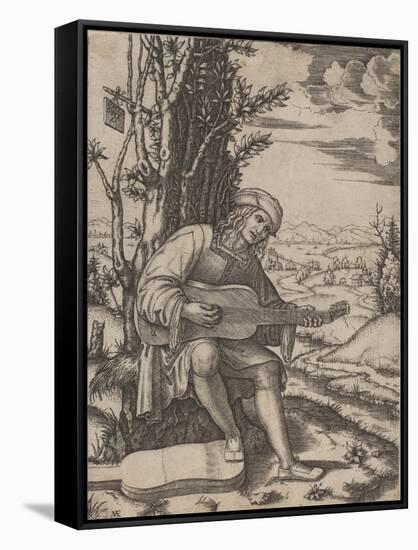 The Guitar Player-Marcantonio Raimondi-Framed Stretched Canvas