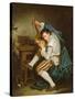 The Guitarist-Jean Baptiste Greuze-Stretched Canvas