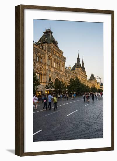 The Gum on Red Square at Sunset, Moscow, Russia, Europe-Michael Runkel-Framed Photographic Print