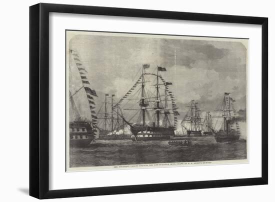 The Gun-Boats Passing Through the Line-Of-Battle Ships-George Henry Andrews-Framed Giclee Print