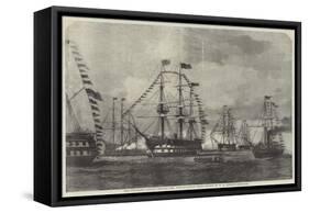 The Gun-Boats Passing Through the Line-Of-Battle Ships-George Henry Andrews-Framed Stretched Canvas