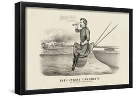 The Gunboat Candidate At the battle of Malvern Hill Political Cartoon Art Print Poster-null-Framed Poster