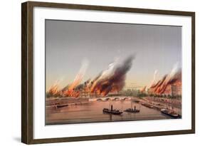 The Gunboat 'La Farcy' Moored in the Seine During the Burning of the Tuileries and the Conseil…-Charles Leduc-Framed Giclee Print