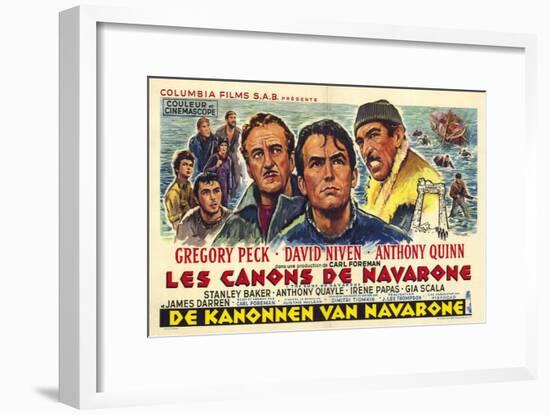 The Guns of Navarone, Belgian Movie Poster, 1961-null-Framed Art Print